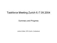 Taskforce Meeting Zurich 6./7.09.2004
