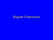 Regular Expressions
