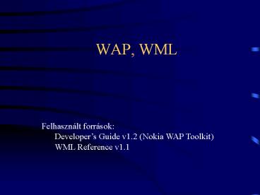 WAP, WML