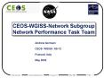 CEOS-WGISS-Network Subgroup Network Performance Task Team PowerPoint PPT Presentation