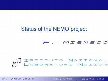 Status of the NEMO project