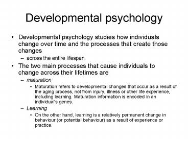 Developmental psychology