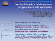 Solving Einstein's field equations