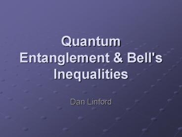 Quantum Entanglement