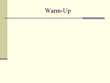 WarmUp