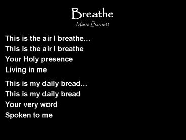 Breathe Marie Barnett