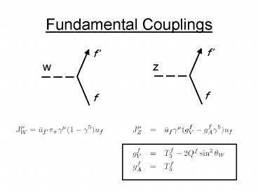 Fundamental Couplings
