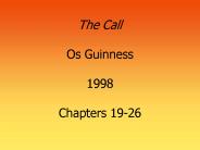 The Call Os Guinness 1998 Chapters 1926