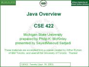 Java Overview CSE 422