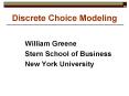 Discrete Choice Modeling PowerPoint PPT Presentation