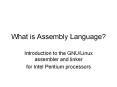What is Assembly Language? PowerPoint PPT Presentation