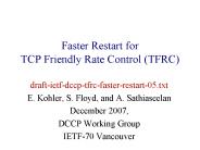 Faster Restart for TCP Friendly Rate Control (TFRC)