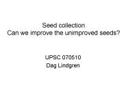 Seed collection Can we improve the unimproved seeds?