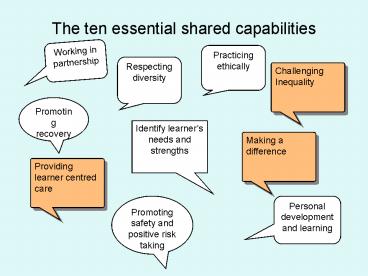 The ten essential shared capabilities