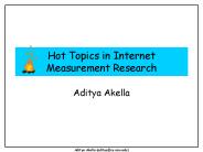 Hot Topics in Internet Measurement Research