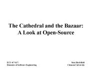 The Cathedral and the Bazaar: A Look at Open-Source