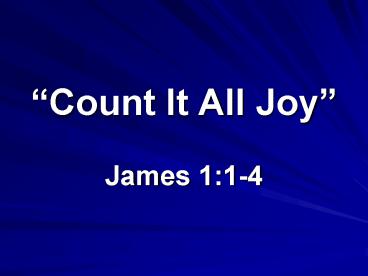 Count It All Joy