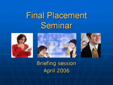 Final Placement Seminar