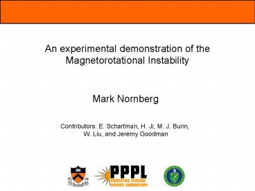 An experimental demonstration of the Magnetorotational Instability