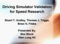Driving Simulator Validation PowerPoint PPT Presentation