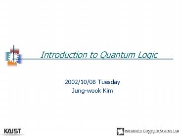 Introduction to Quantum Logic