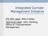 Integrated Corridor Management Initiative