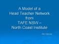 A Model of a Head Teacher Network from TAFE NSW North Coast Institute Rex Davies PowerPoint PPT Presentation