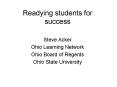 Readying students for success PowerPoint PPT Presentation