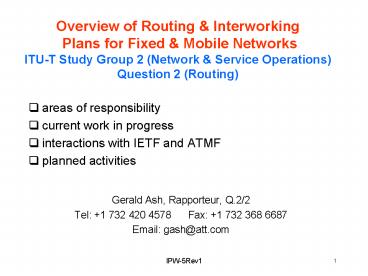 Overview of Routing