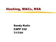 Hashing, MACs, RSA