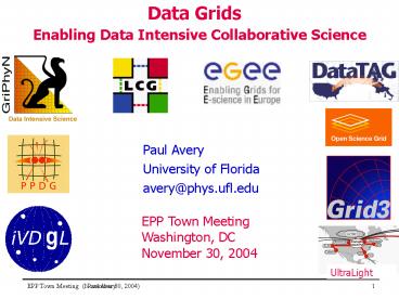 Data Grids Enabling Data Intensive Collaborative Science
