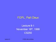 FOPL, Part Deux