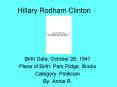 Hillary Rodham Clinton PowerPoint PPT Presentation