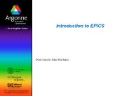 Introduction to EPICS