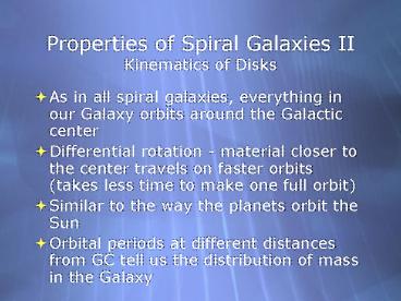 Properties of Spiral Galaxies II Kinematics of Disks