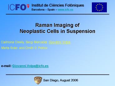 Raman Imaging of Neoplastic Cells in Suspension