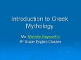 Introduction to Greek Mythology PowerPoint PPT Presentation
