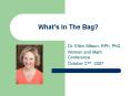 Whats In The Bag PowerPoint PPT Presentation
