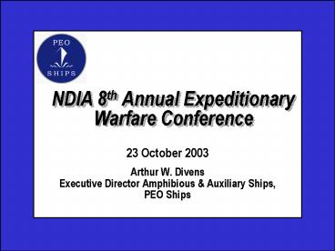 NDIA 8th Annual Expeditionary Warfare Conference