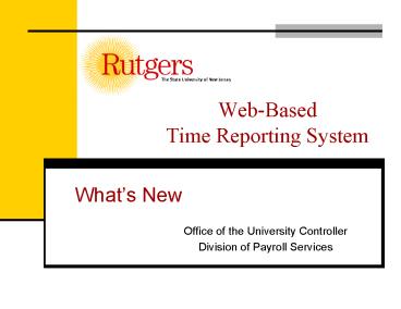 WebBased Time Reporting System
