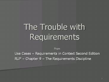The Trouble with Requirements