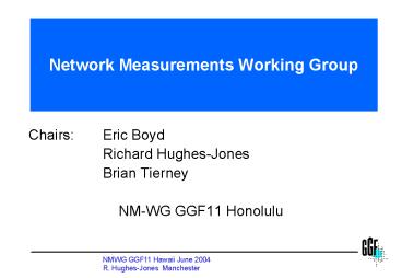 NMWG GGF11 Hawaii June 2004
