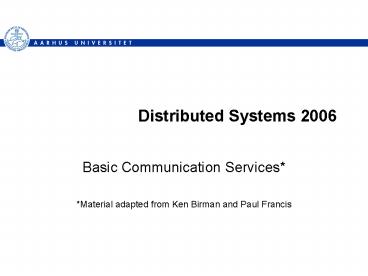 Distributed Systems 2006