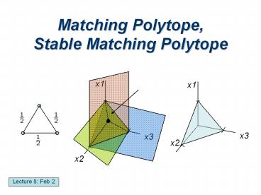 Matching Polytope, Stable Matching Polytope