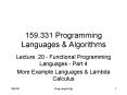 159'331 Programming Languages PowerPoint PPT Presentation
