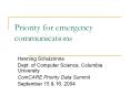 Priority for emergency communications PowerPoint PPT Presentation
