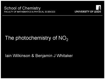 The photochemistry of NO2