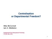Centralisation or Departmental Freedom?