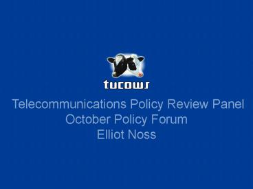Telecommunications Policy Review Panel