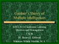 Gardners Theory of Multiple Intelligences PowerPoint PPT Presentation
